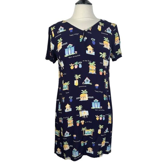 Vintage Talbots Petites Size 8P Short Sleeve Summer Cottage Print Dress - Picture 1 of 9